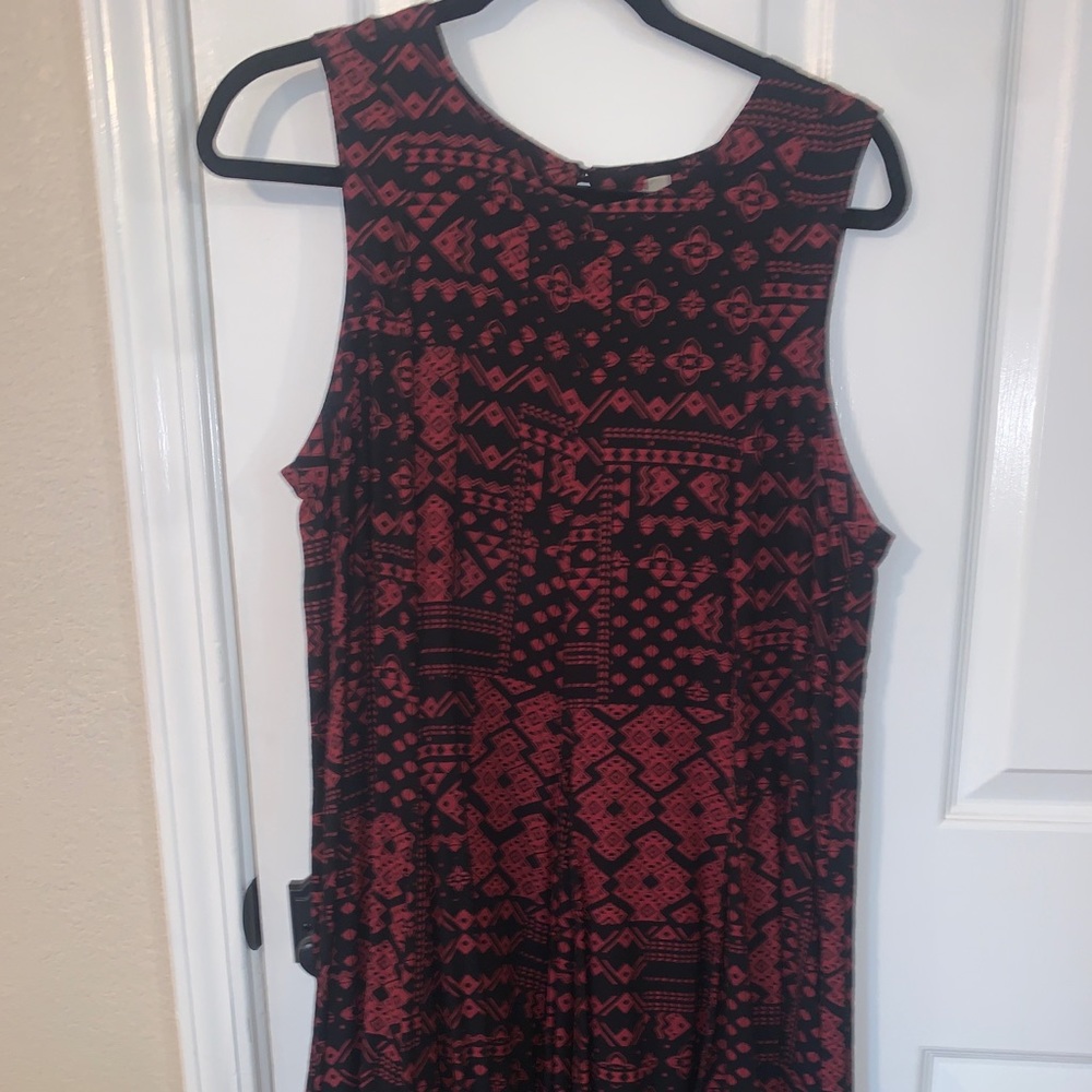 Ecote Red and Black Casual Printed Dress